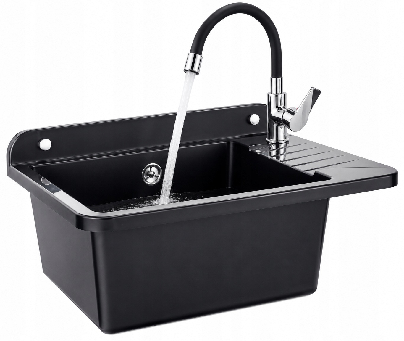 Černá hospodářská komora Zelvo Compact s 360° baterií a sifonem