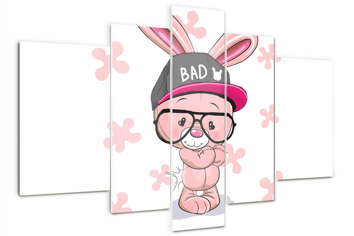 

Foto Obraz szklany duży tryptyk Królik w czapce