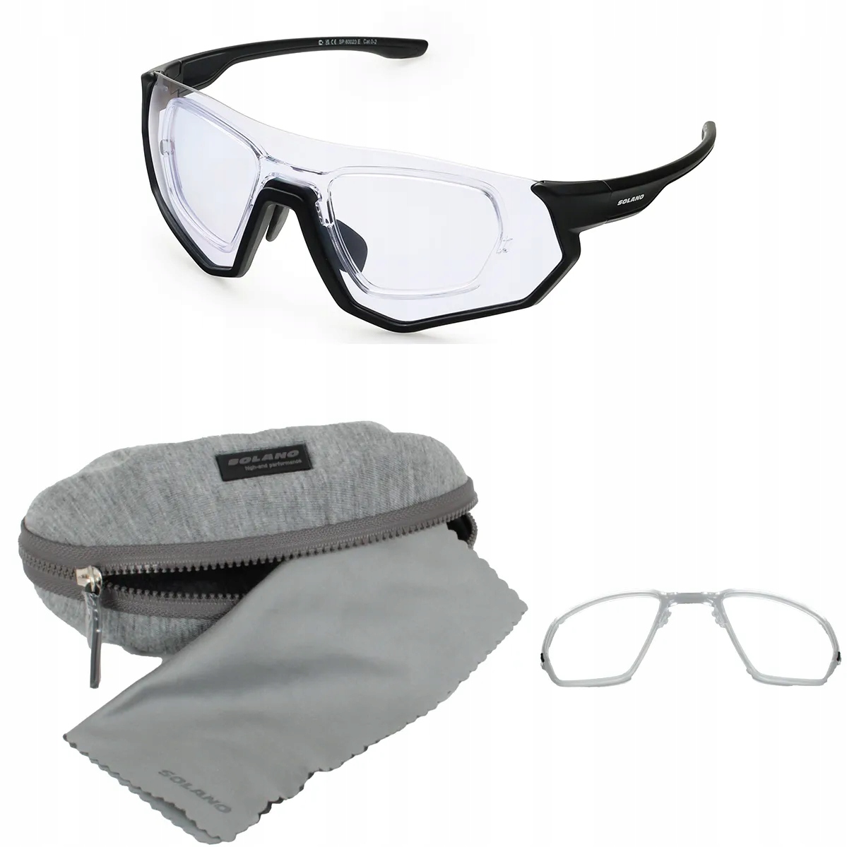 Solano SP60023E – Černé korekční sportovní fotochromatické brýle UV400