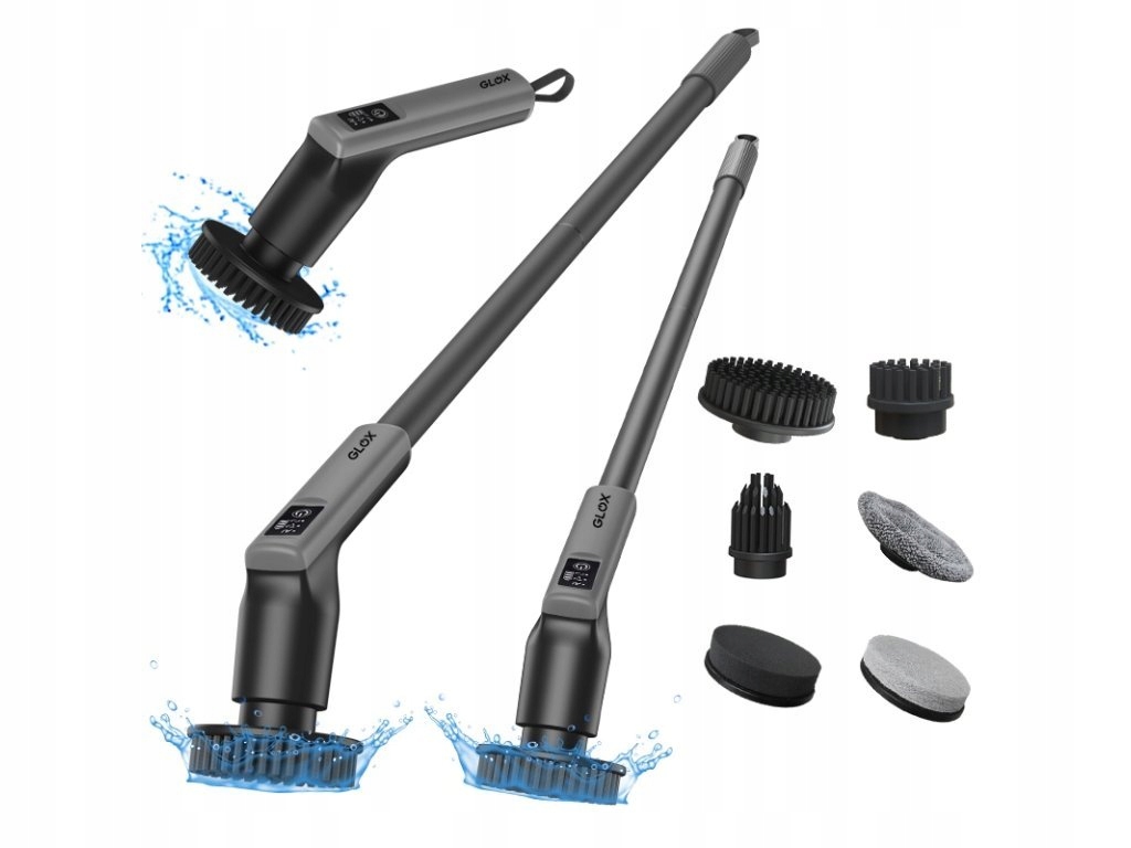 Elektrický čistící kartáč s nastavitelnou rukojetí a 6 hlavicemi T3P