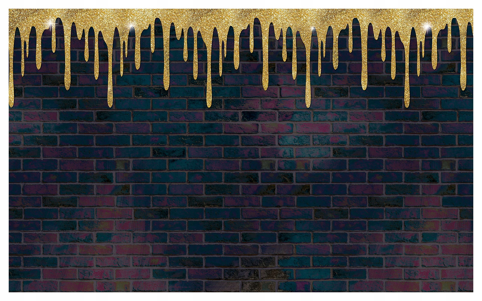 Fototapeta flizelina Zlaté kapky deště na cihlové zdi 250x175 lepidlo