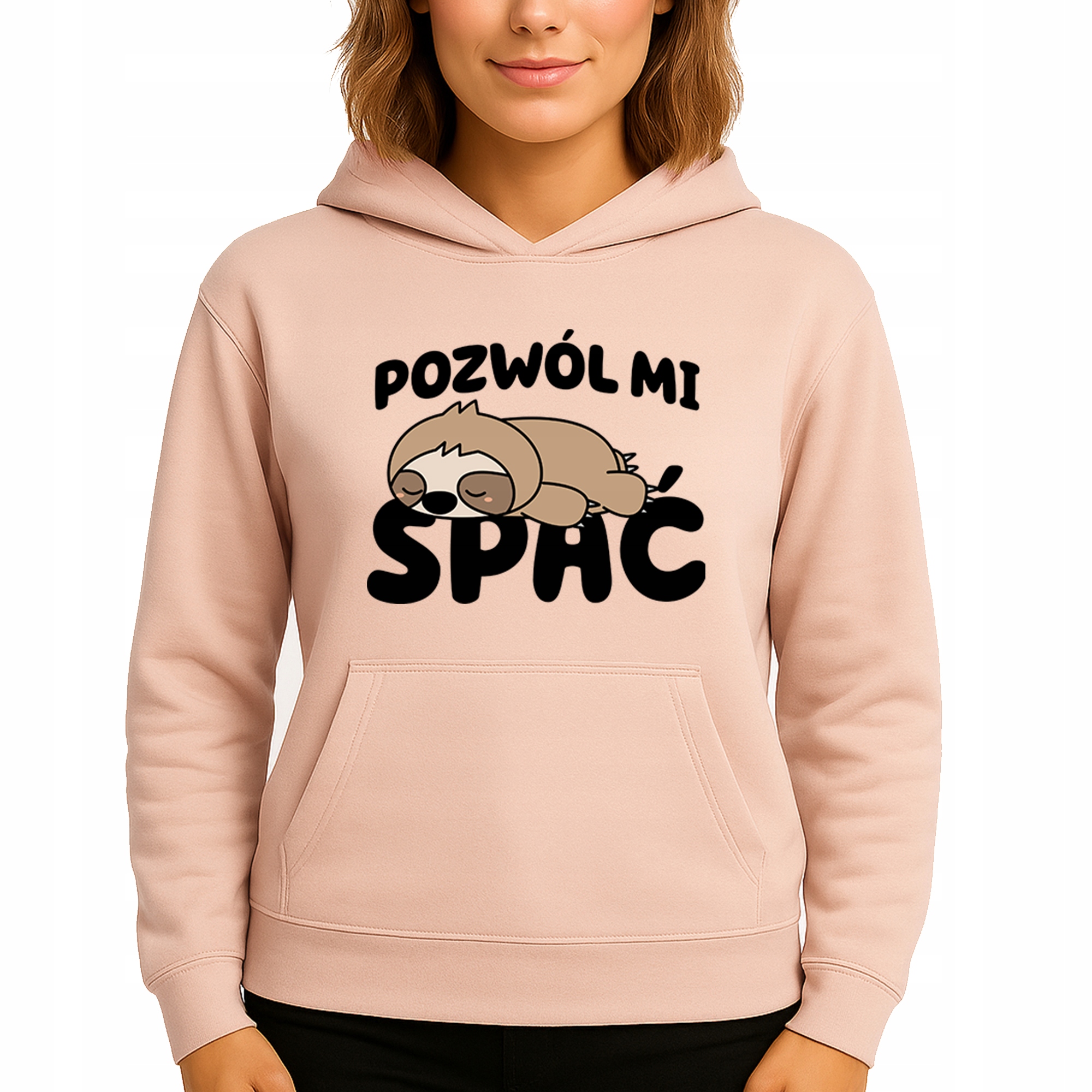 Mikina S Kapucí Broskvová Hoodie Nech mě spát M
