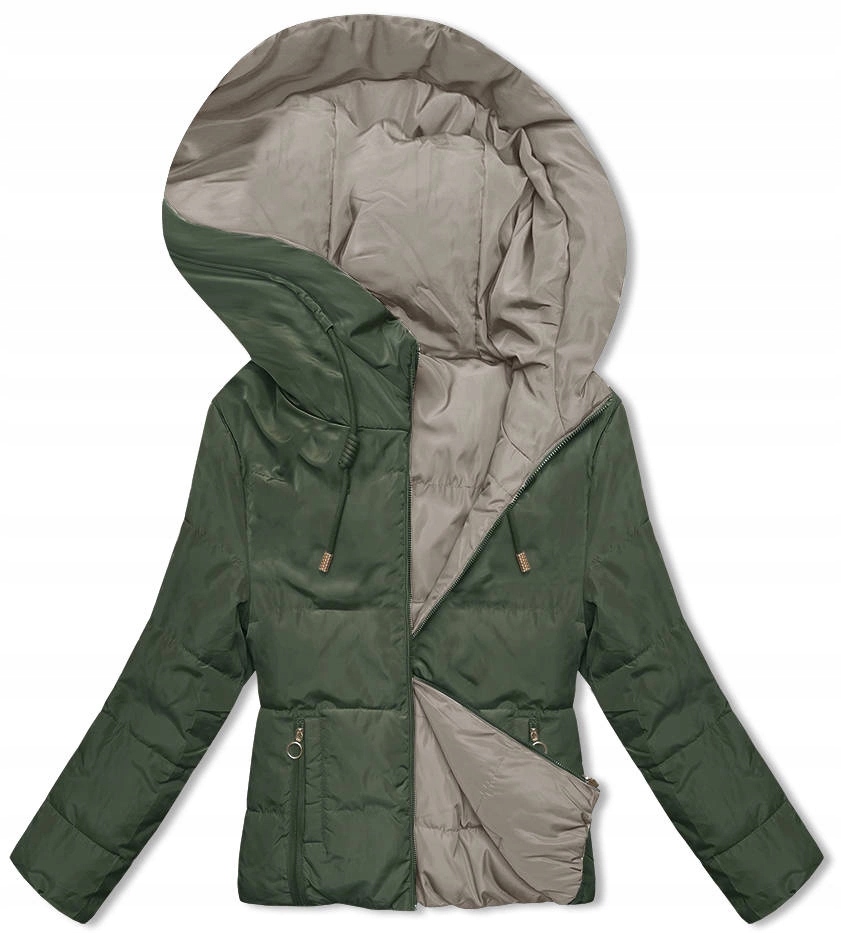 Bunda S S Kapucí B8181 Khaki/béžová XL (42)