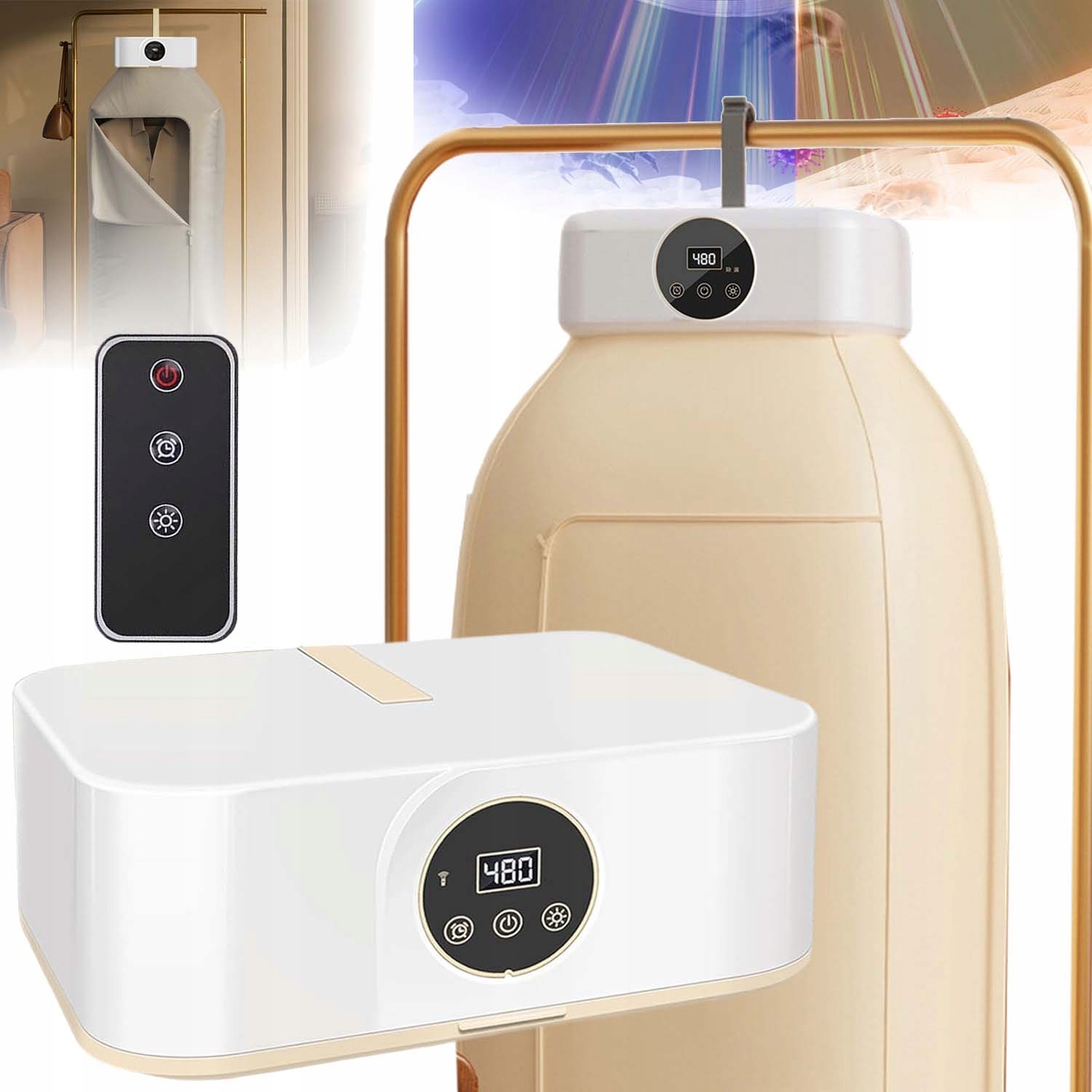 Levně Elektrický Sušák Na Prádlo S Inteligentní Sterilizací, Skládací, 600W, Časovač