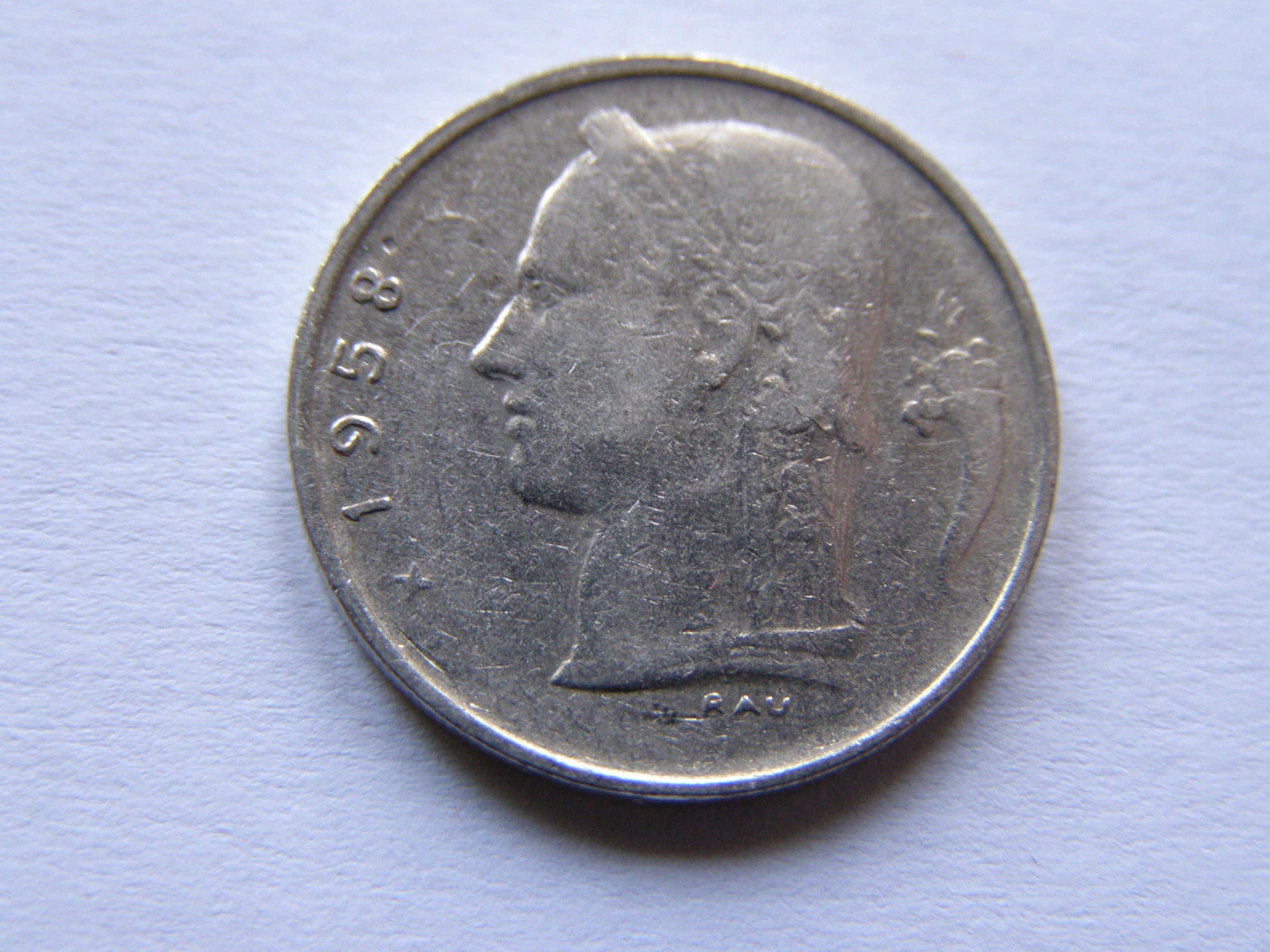 BELGIA 1 FRANC 1958 ROK BELGIQUE !!!!!!!!!!!! 0274