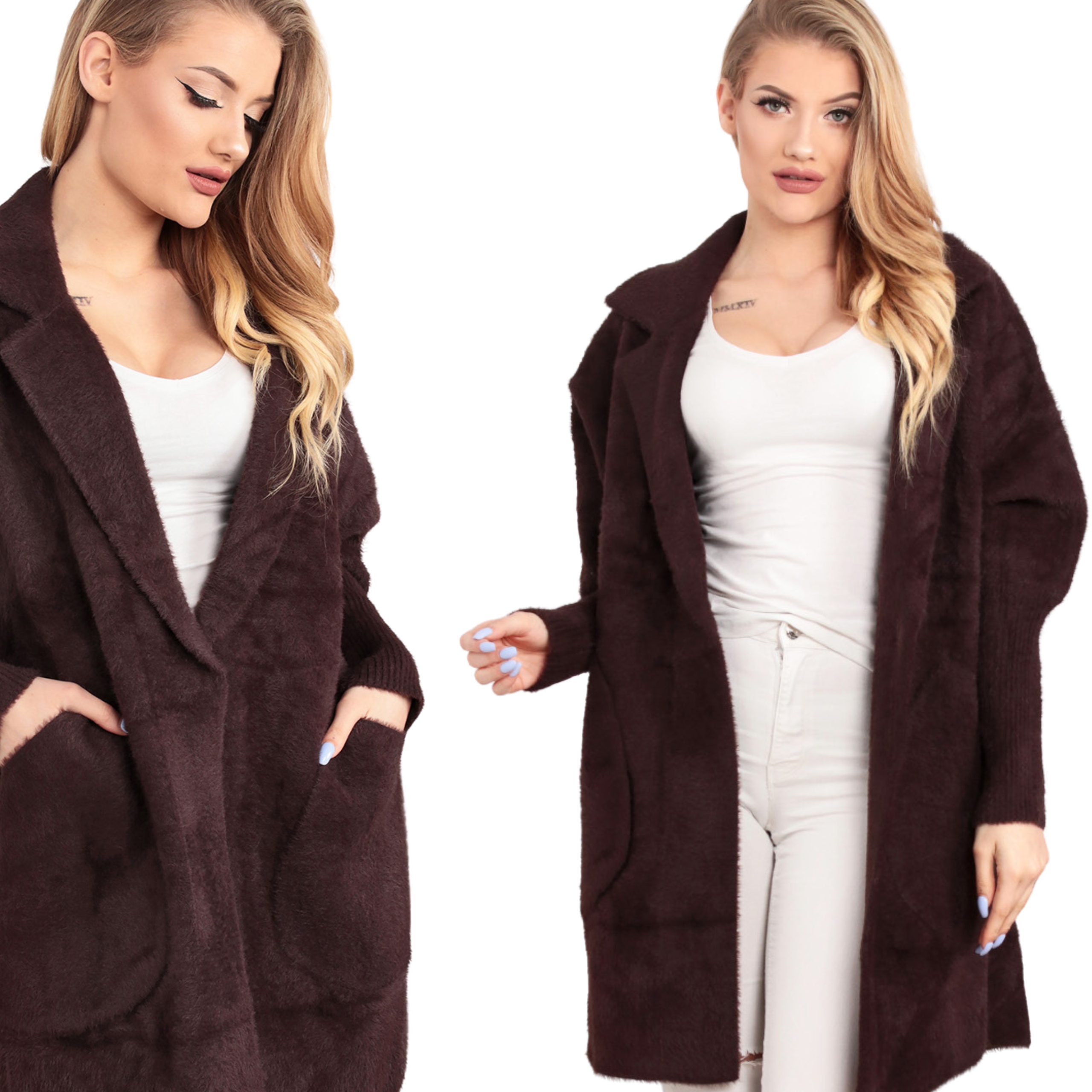 

Alpaka Oversize Plus Size 44-54 Brązowy 1918