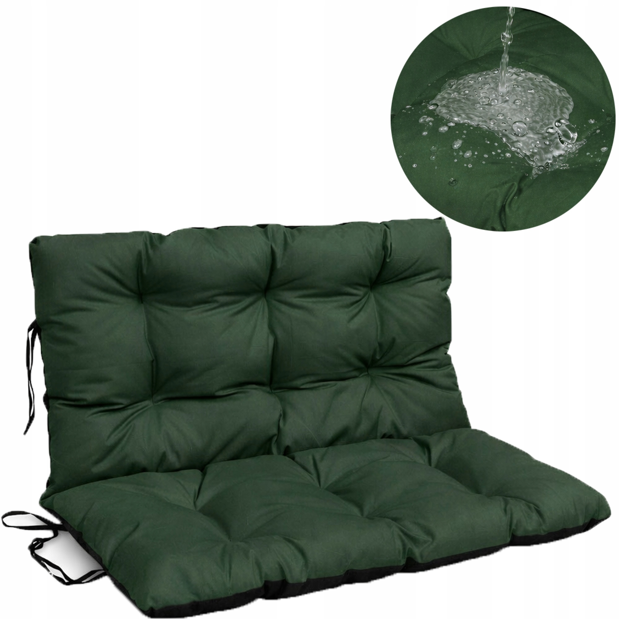 Polštář zahradní Voděodolný na lavičku houpačka měkká 120x60x50 Zelená Tmavá
