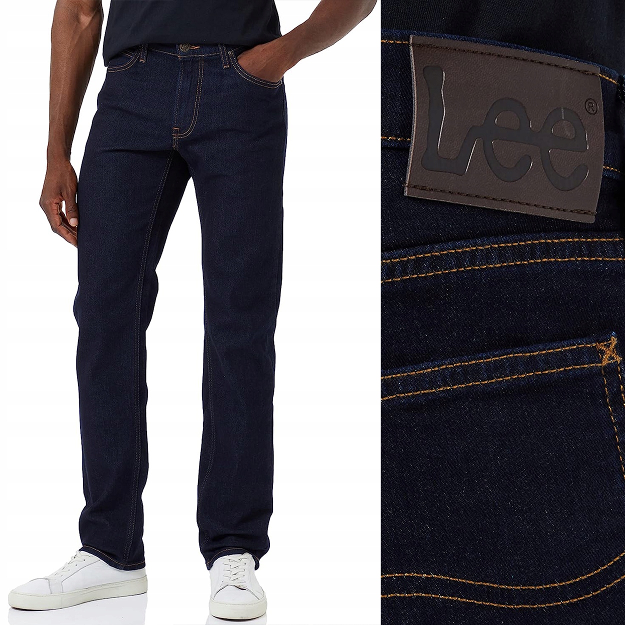 Lee Daren Rinse DžINS jednoduché pánské tmavě modré džínové kalhoty W48 L34