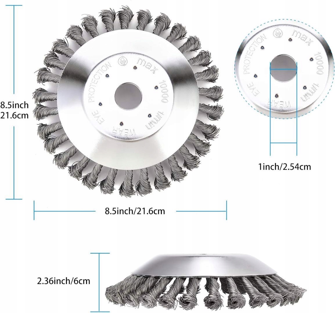Szczotka druciana do przycinania zarośi 20cm Marka inna