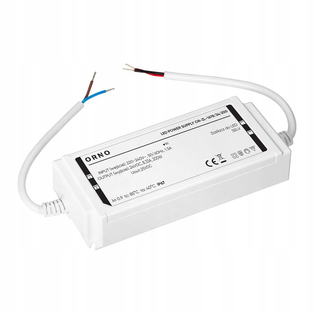 Led zdroj, hermetický, 24 V, 200 W, IP67