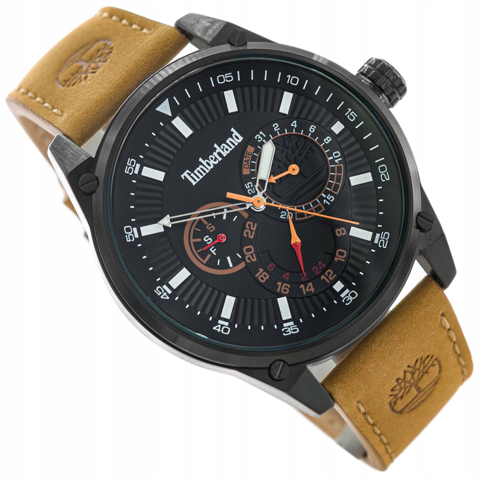 Pánské Hodinky Timberland TDWGF9000902 Dumbarton-z Hnědé Na Řemínku Datumovka