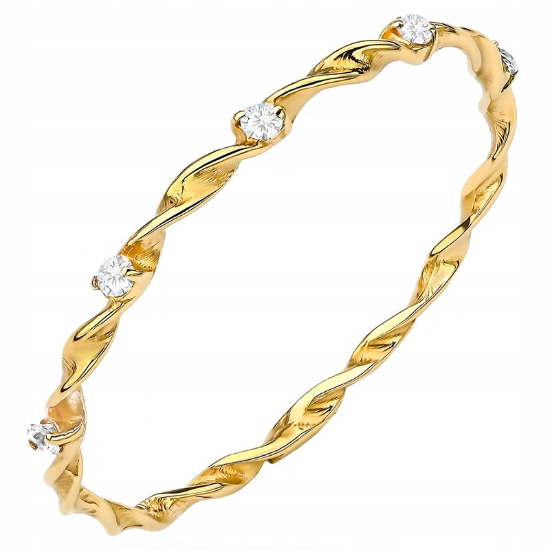 Złoty Pierścionek 333 Przeplatany z Cyrkoniami r13