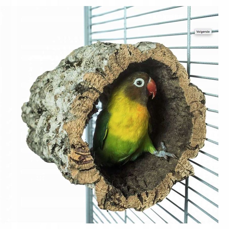 Levně Přírodní bidýlko nebo úkryt z korkové kůry dubu, velikost S pro papoušky