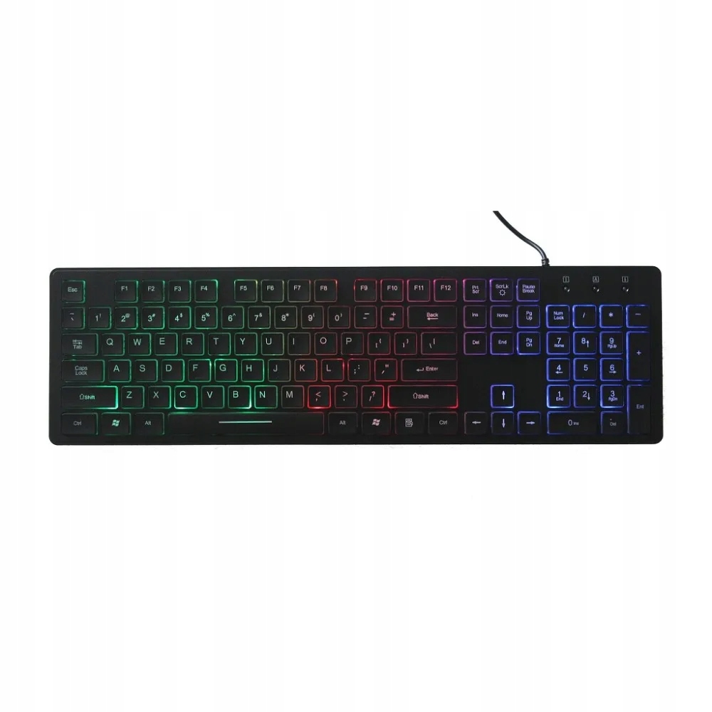 Art klawiatura przewodowa Usb A Qwerty podświetlana slim AK-20 czarna