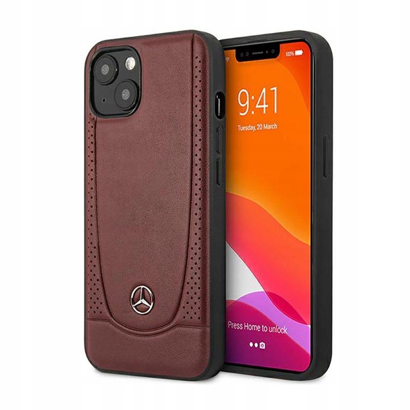 Mercedes Leather Urban Line – Pouzdro pro iPhone 14 Plus (červené)