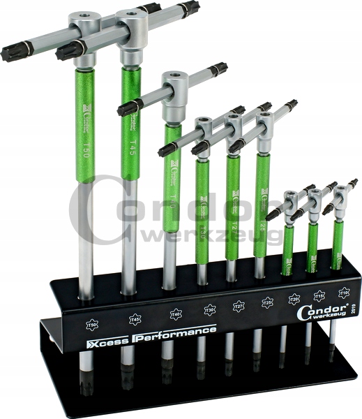KLUCZE TORX TYP T T10 T50 Z POLKA KPL 9 SZT CONDOR