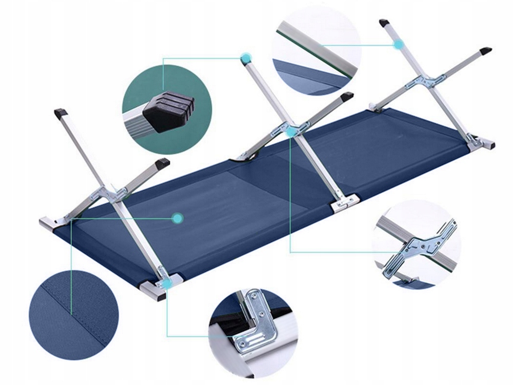 ŁÓŻKO SKŁADANE KANADA TURYSTYCZNE ZESTAW POLOWE KEMPINGOWE OUTDOOR Długość 187 cm