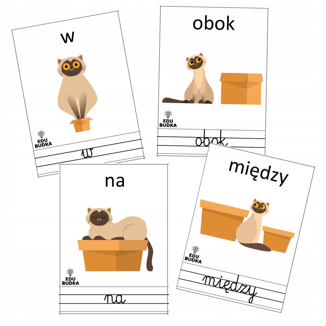 

Karty Obrazkowe Przyimki Miejsca |fiszki 9 szt