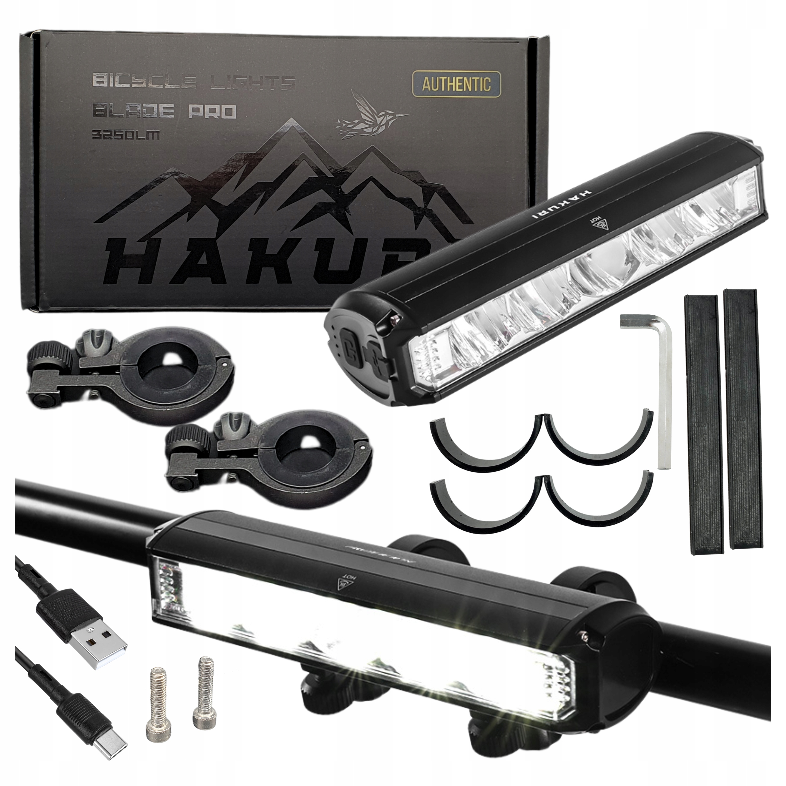 Přední světlo na kolo Mocna Pro 3250 lumenů 4 režimy Hakuri osvětlení