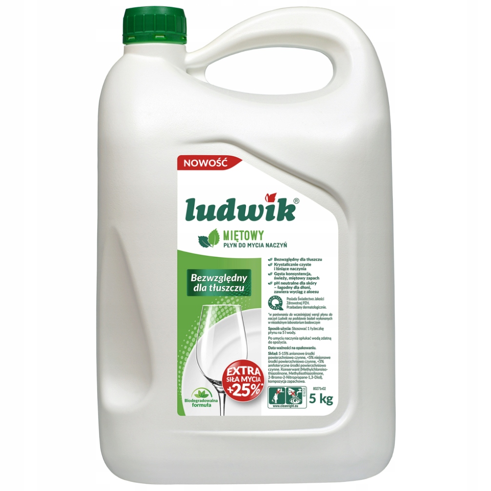 

Płyn do mycia naczyń Ludwik Miętowy 5 L