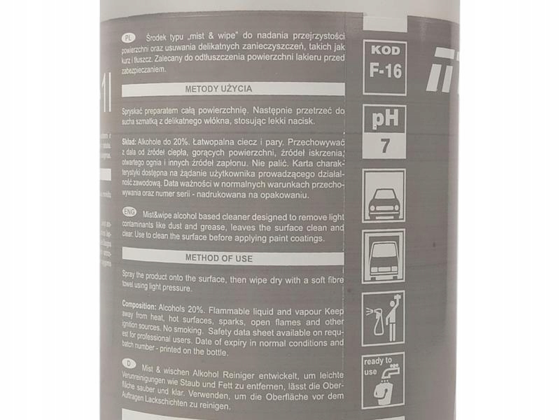 TENZI IPA CLEANER ODTŁUSZCZACZ IZOPROPANOL 1L Pojemność opakowania 10000 ml