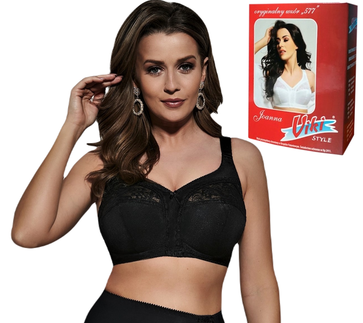 

Biustonosz Stanik Viki Joanna 577 Czarny 85 D