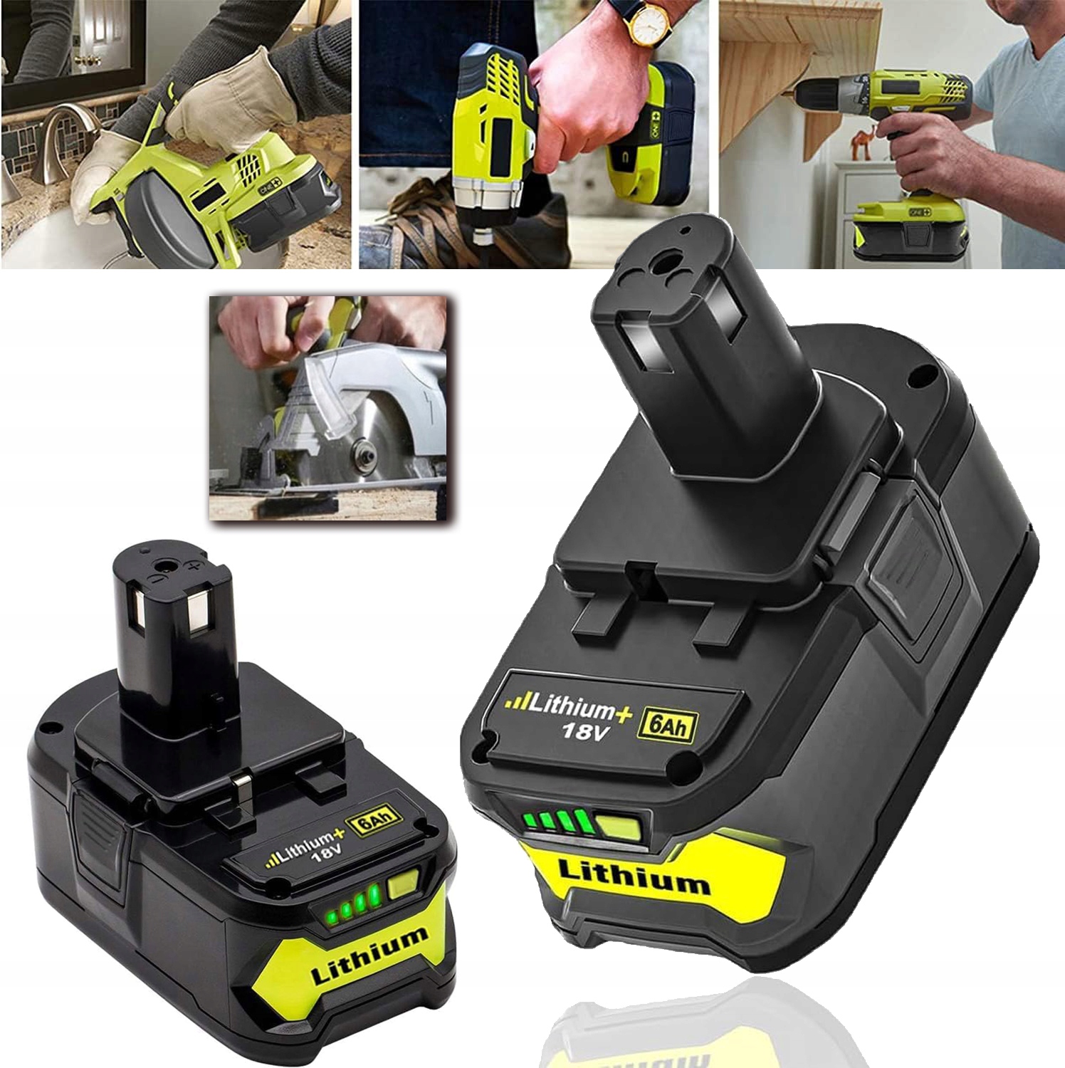 2 Kusy 6AH Akumulátor Pro Ryobi Akumulátor Pro Ryobi