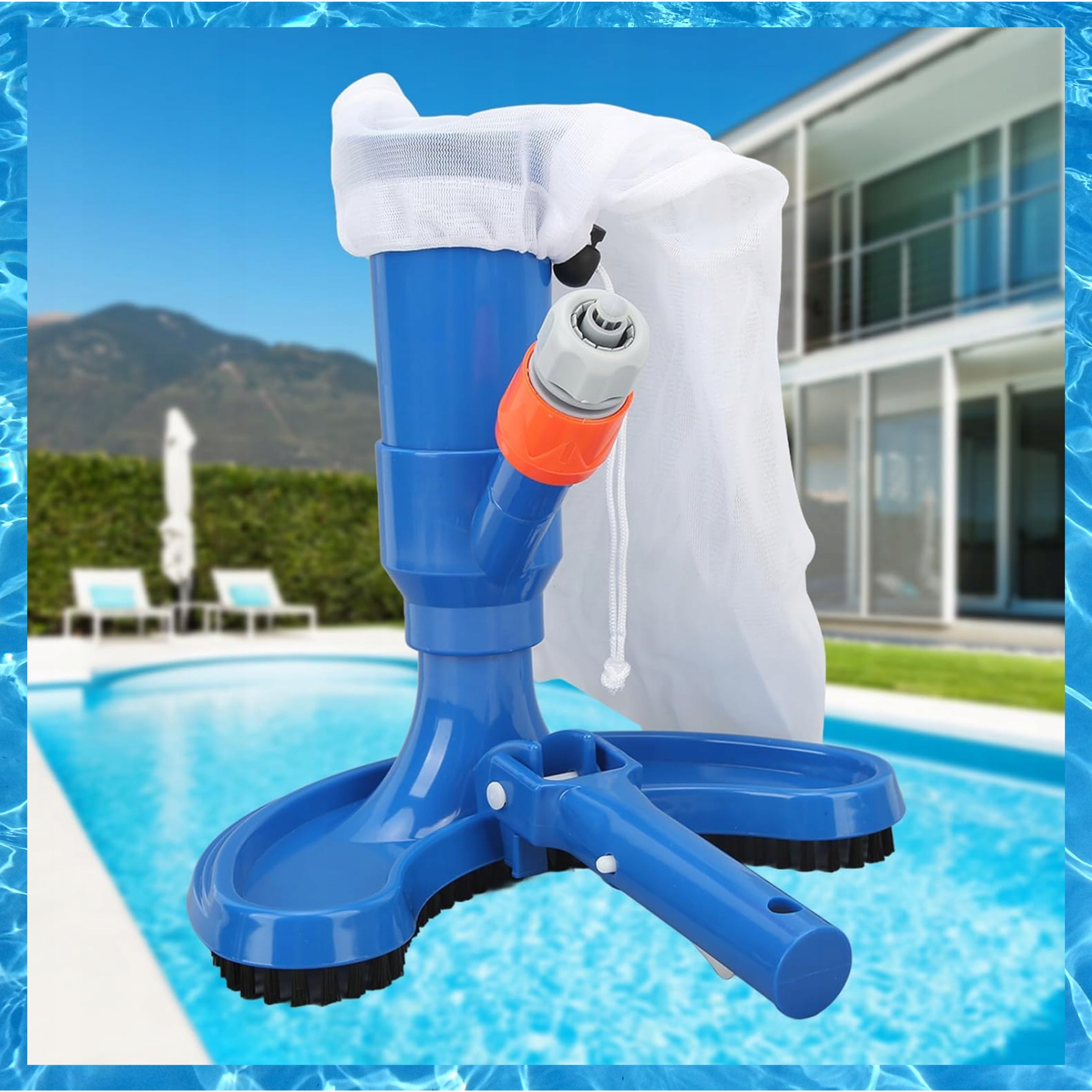 ODKURZACZ BASENOWY DO DNA BASENU ZESTAW DO CZYSZCZENIA BASENU SIATKA FILTR Kod producenta Odkurzacz basenowy do czyszczenia dna ścianek