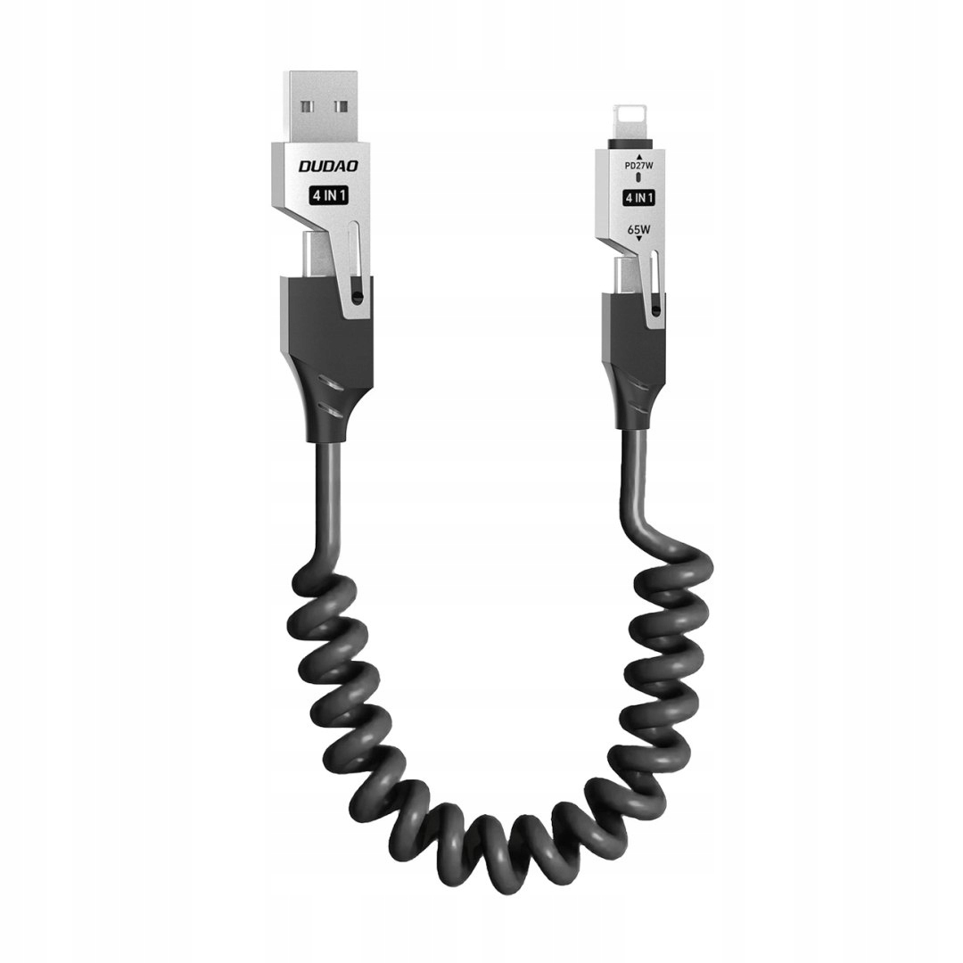Kabel Dudao L20 Pro 4w1 Usb-a Usb-c Lightning Usb-c czarny