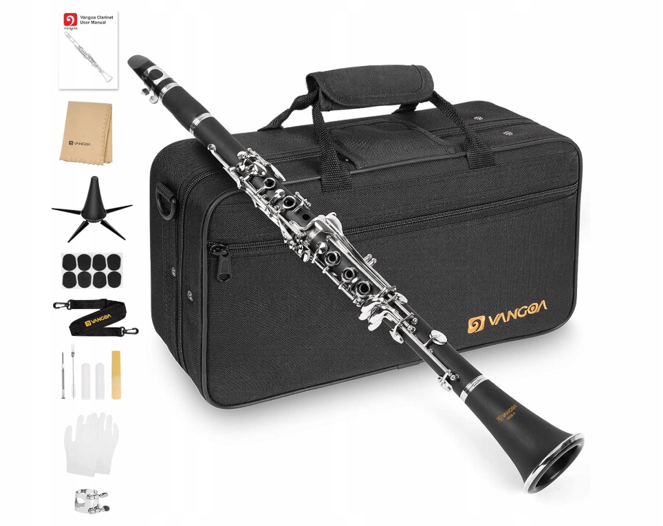Klarinet Vangoa Bb pro začátečníky – kompletní sada s tvrdým kufrem!