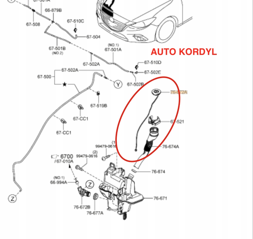 KOREK ZBIORNICZKA SPRYSKIWACZA MAZDA 3 BN BM