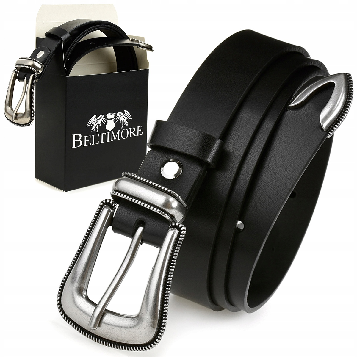 

Skórzany pasek damski podkowa kowbojski Beltimore