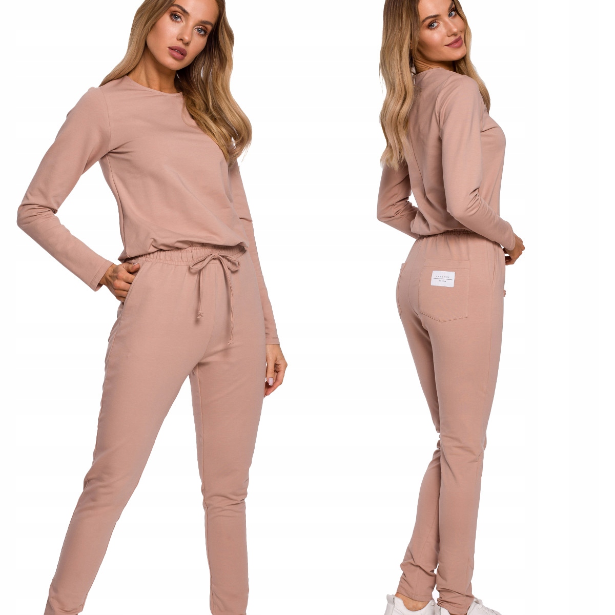 DRES KOMBINEZON CASUAL DAMSKI KOMBINEZON KOBIECY WYGODNY FASON MOKKA 38 M