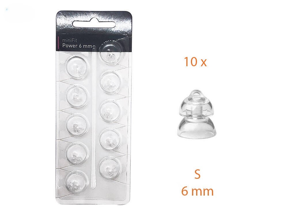 Nasadki kopułki miniFit Power do aparatów słuchowych Oticon 10 szt. 6mm
