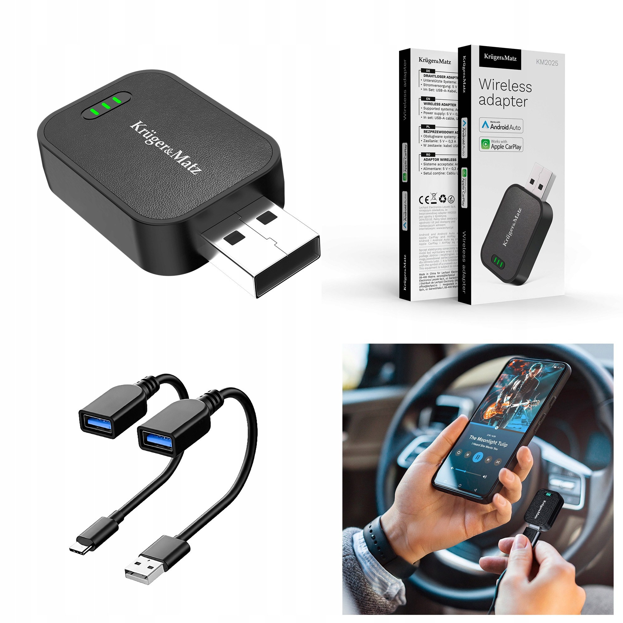 Adapter bezprzewodowy CarPlay Android Auto