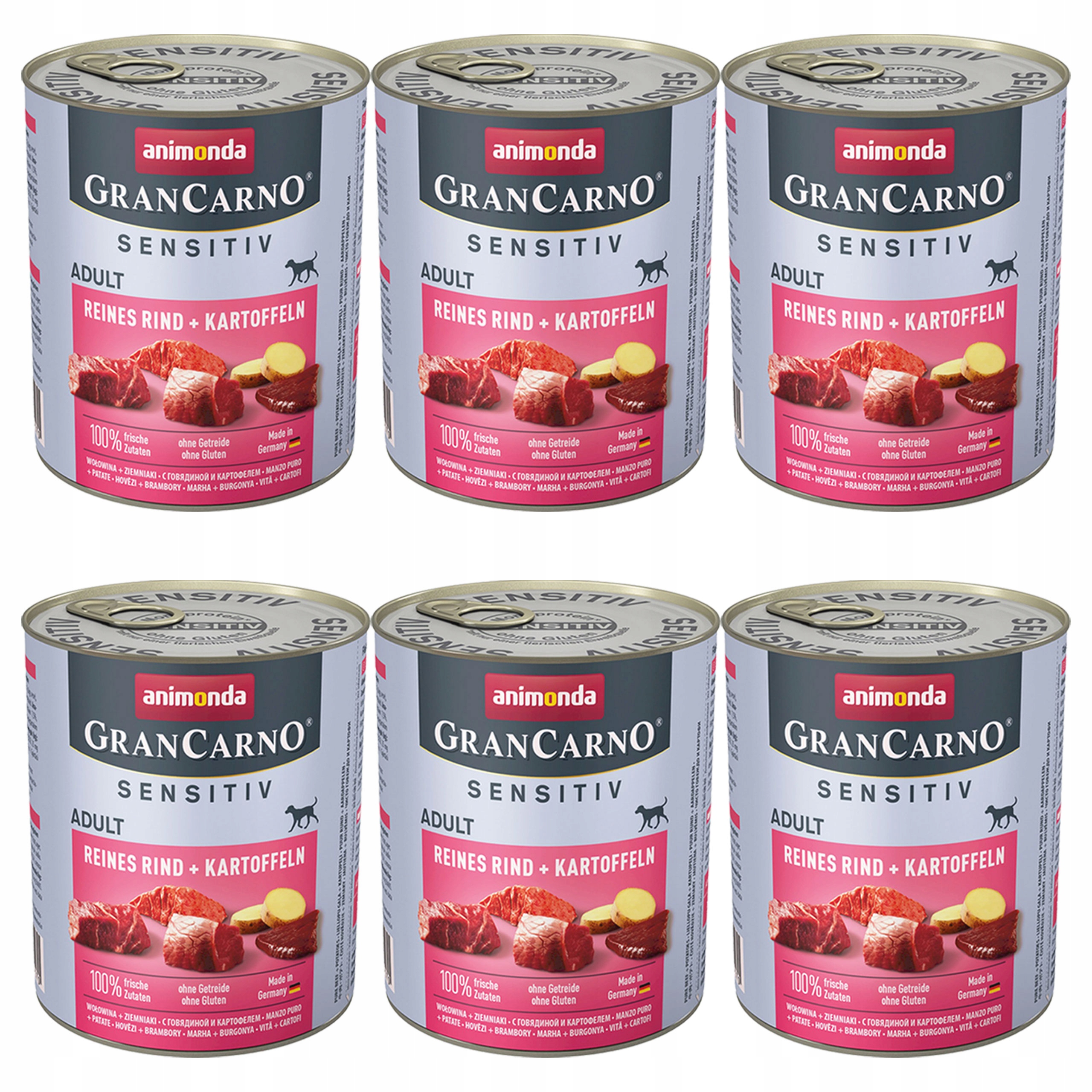 Levně Animonda GranCarno Sensitive krmivo pro psy Hovězí brambory 6 x 800 g