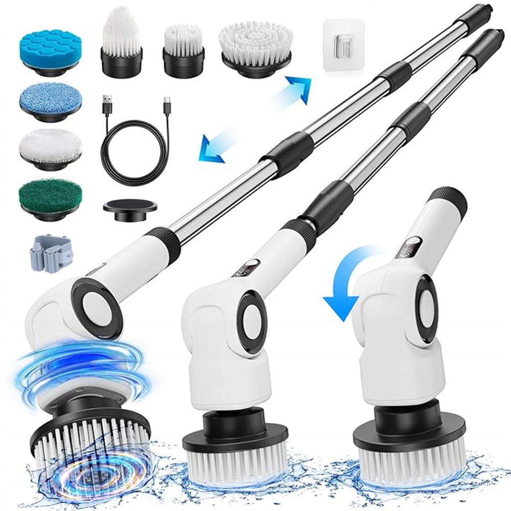 Levně Elektrický Rotační Kartáč Spin Scrubber Úklidový Univerzální IPX7