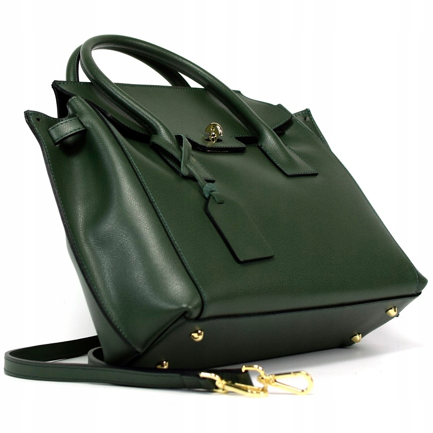 TOREBKA SKÓRA NATURALNA BORSE IN PELLE ZIELONA DUŻA PREMIUM 014D Materiał dominujący skóra naturalna