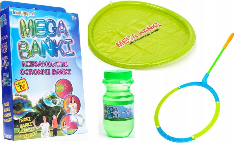 DUŻE MEGA BAŃKI MYDLANE + PŁYN OGROMNE REKLAMA TV Stan opakowania oryginalne