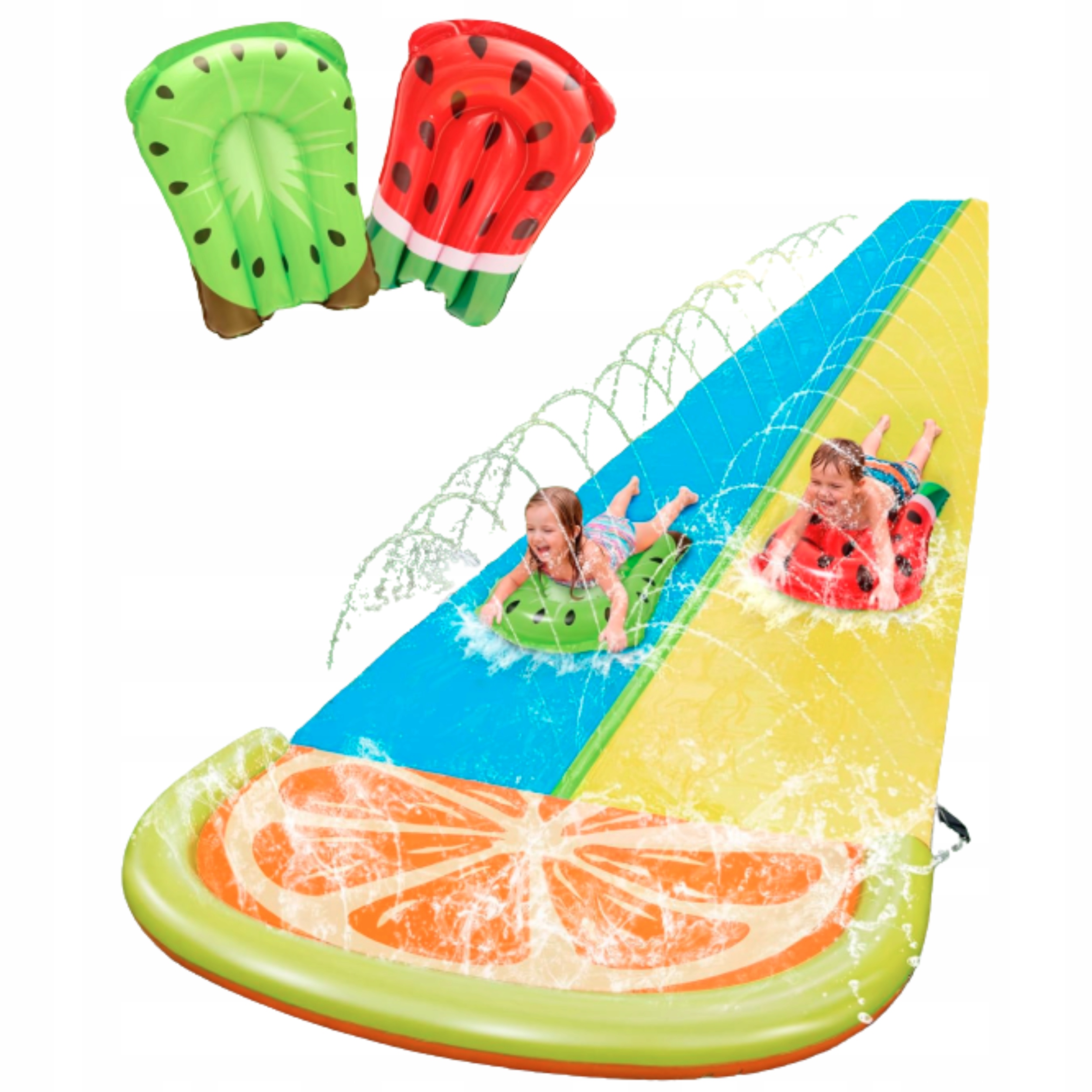 Vodná Šmýkačka 2-MIESTNA 685 CM Dosky Sloosh Water Slide záhradná zábava