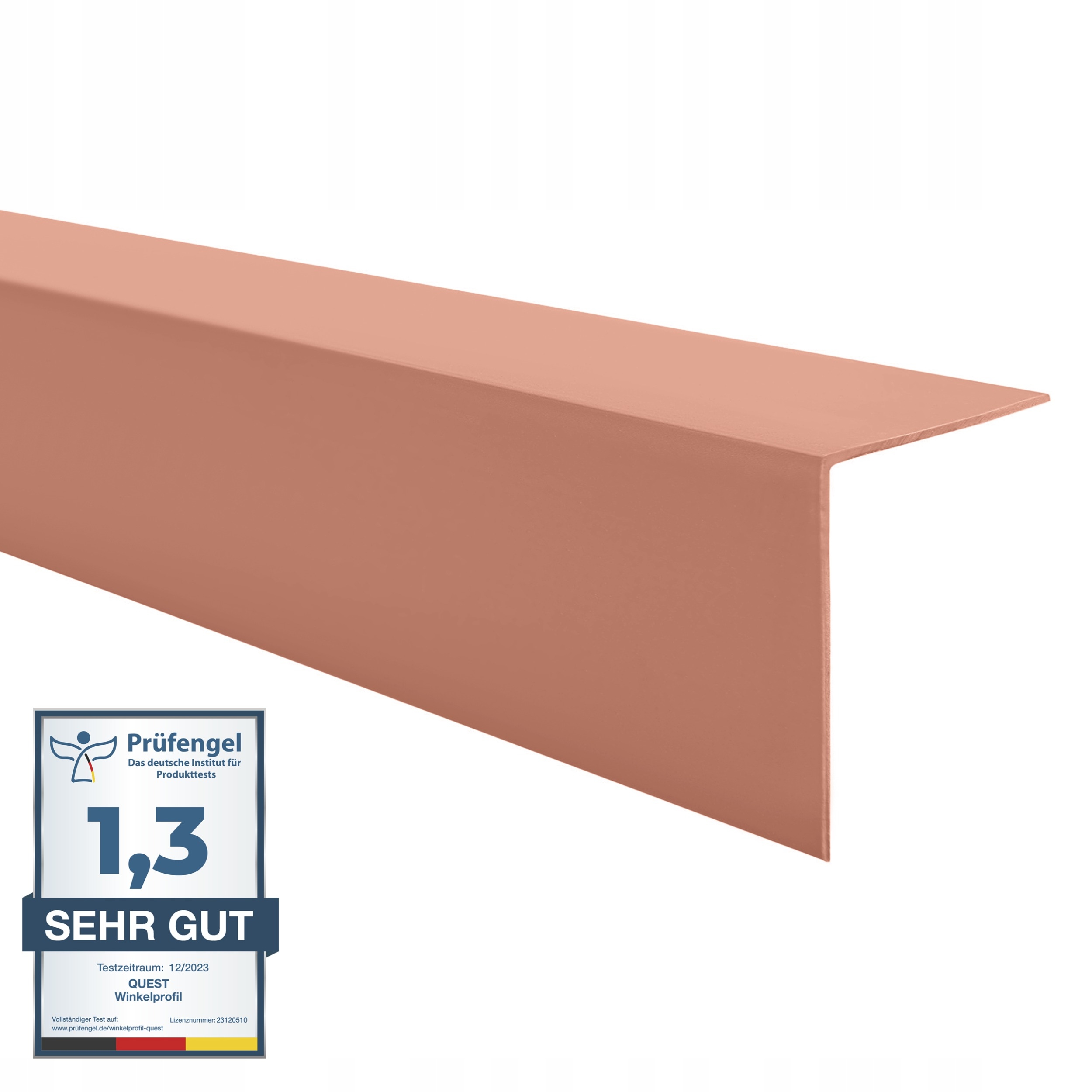 Tvrdý uholník z Pvc, dekoratívny uhlový profil, 20X20, svetlohnedý, 1,5 m
