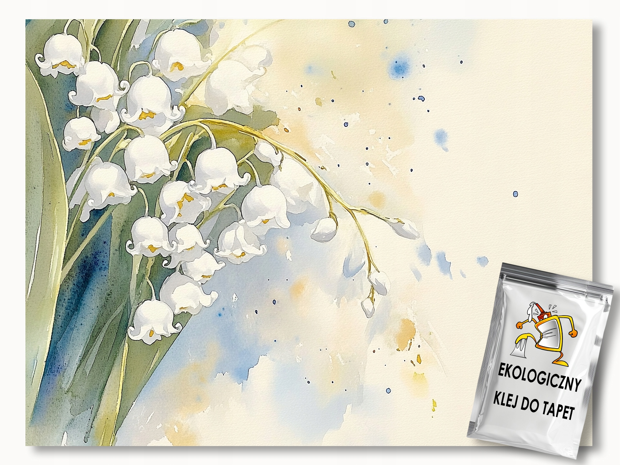 Fototapeta Flizelina Akvarel Příroda Květiny Konvalinky Jaro 416x254 lepidlo