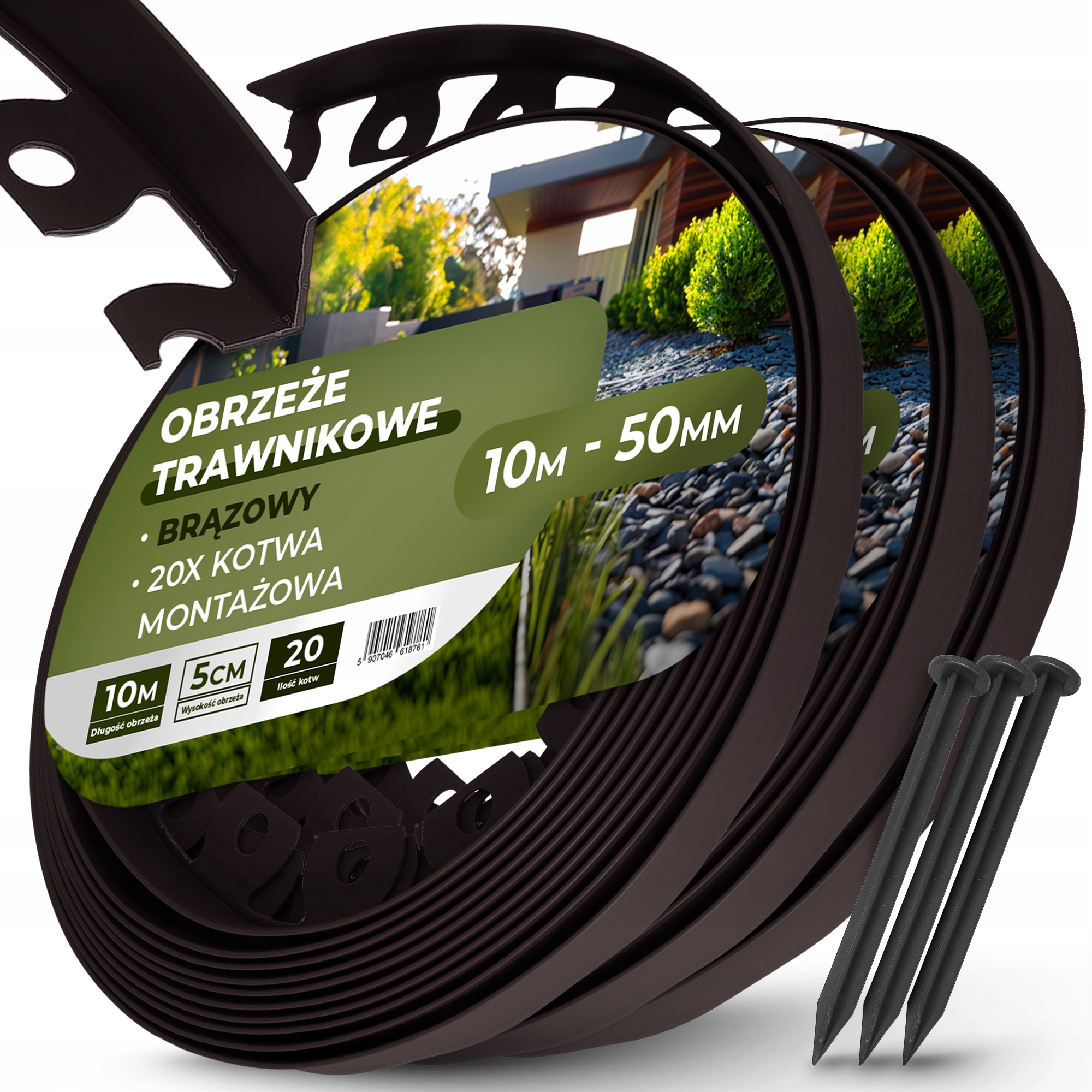 Trávniková Plocha 30 m 50 mm Pružné 60 x Kotvy Upevňovacie kolíky Us-t