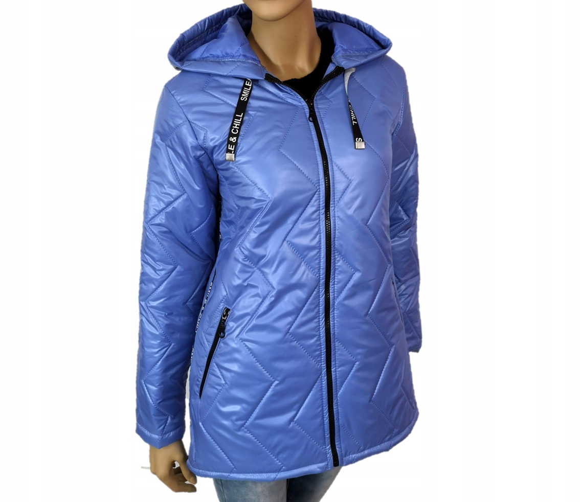 LEKKA KURTKA PIKOWANA WIOSENNA TAŚMA M 38 Długość do połowy uda