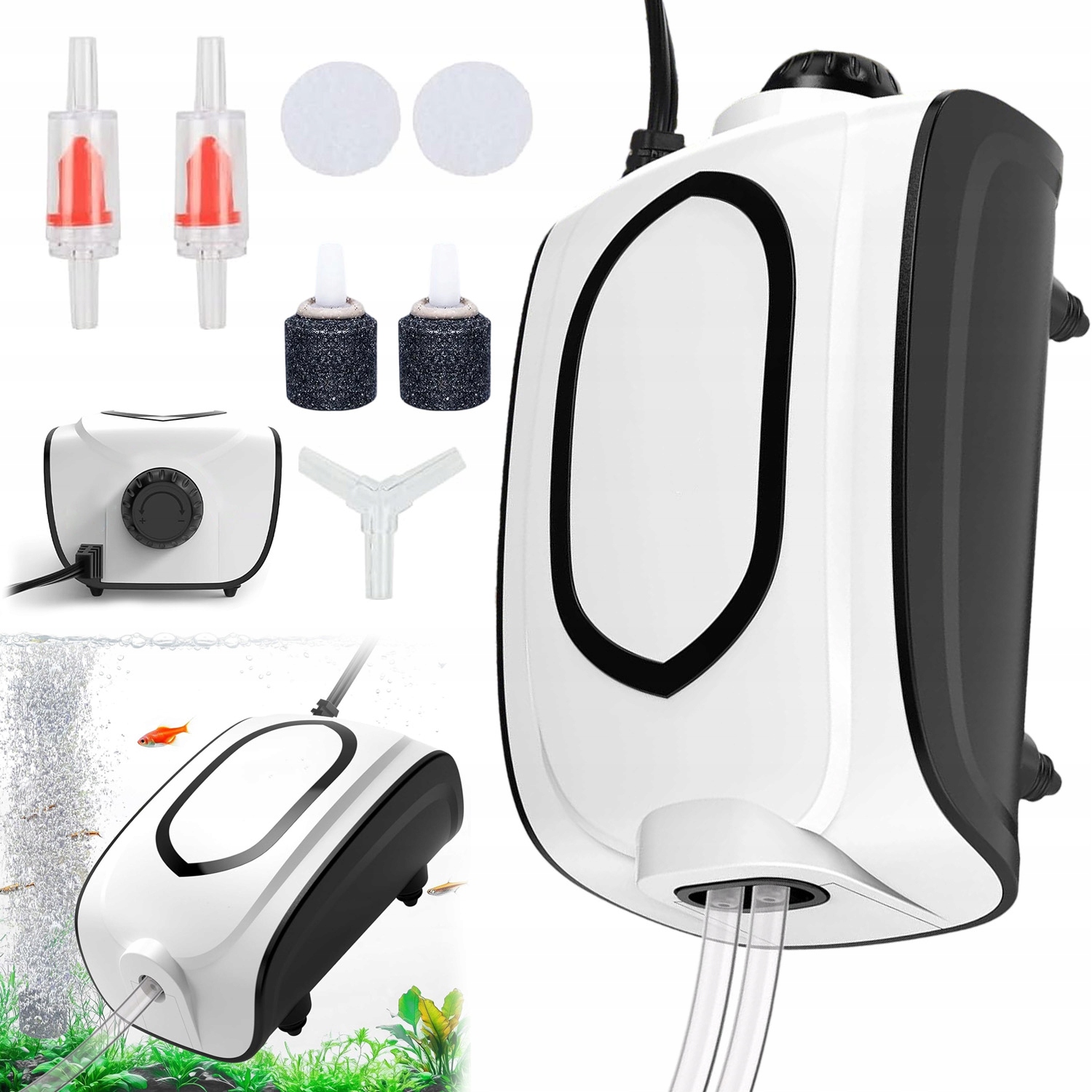 Sada 5W Provzdušňovač Akvarijní Vzduchové Čerpadlo 2X210 L/h