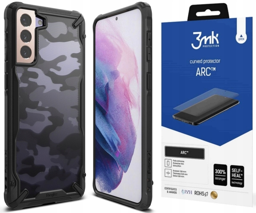 

Etui do Galaxy S21+ Plus, Obudowa, Ringke + Folia
