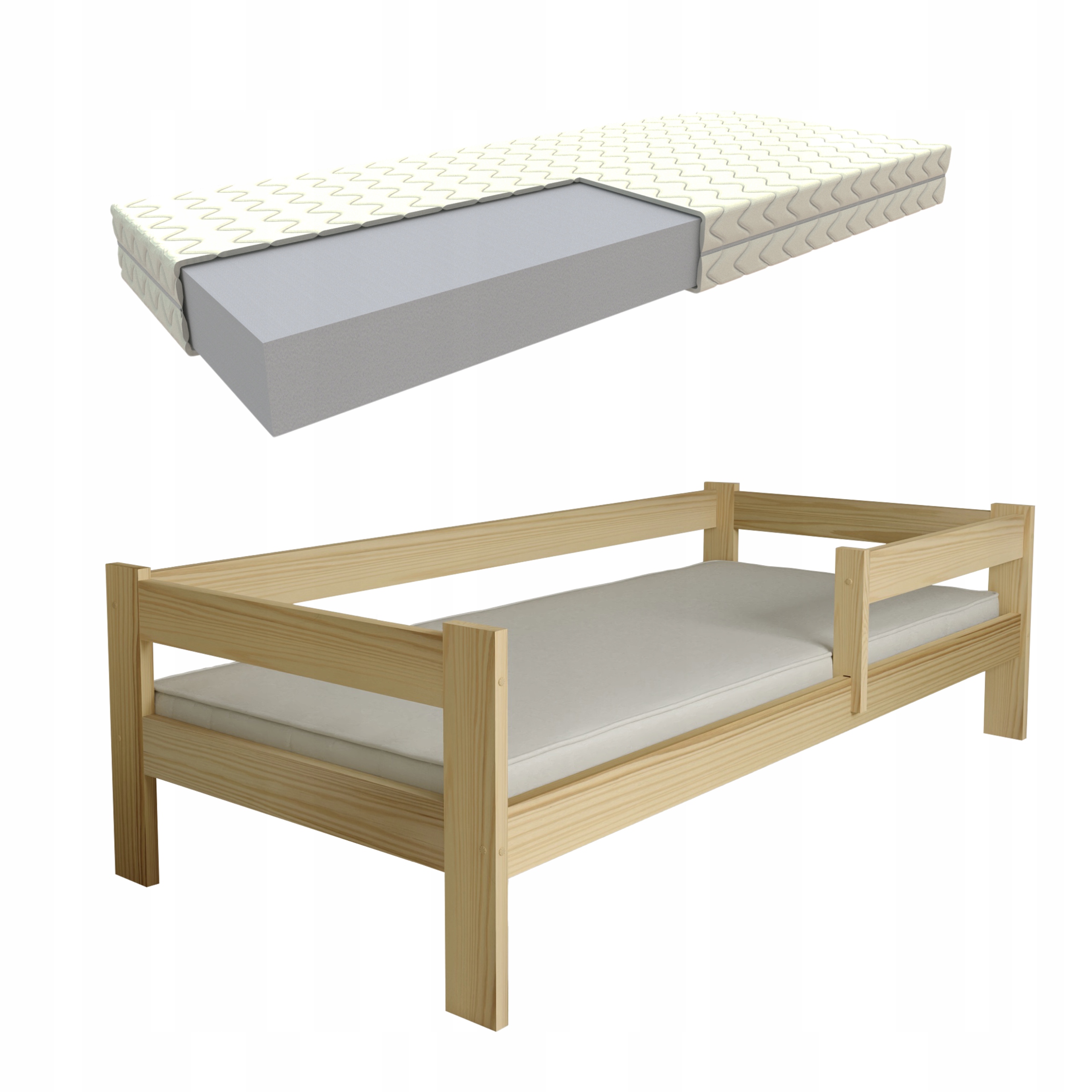 Dětská Postel Ala 80x200 Borovice Matrace Rošt Bonus Dřevěná