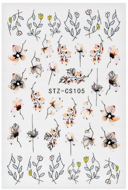 NAKLEJKI NA PAZNOKCIE SAMOPRZYLEPNE KWIATY STZ-CS105