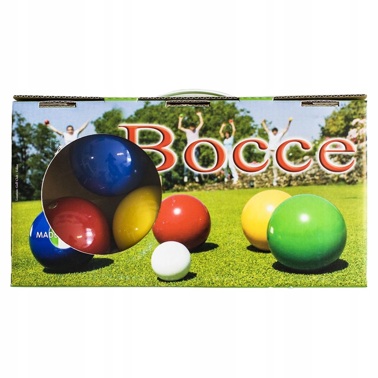Sada dřevěných hracích koulí 75 mm Boule Bule Petanque Lucio Londero 8 ks