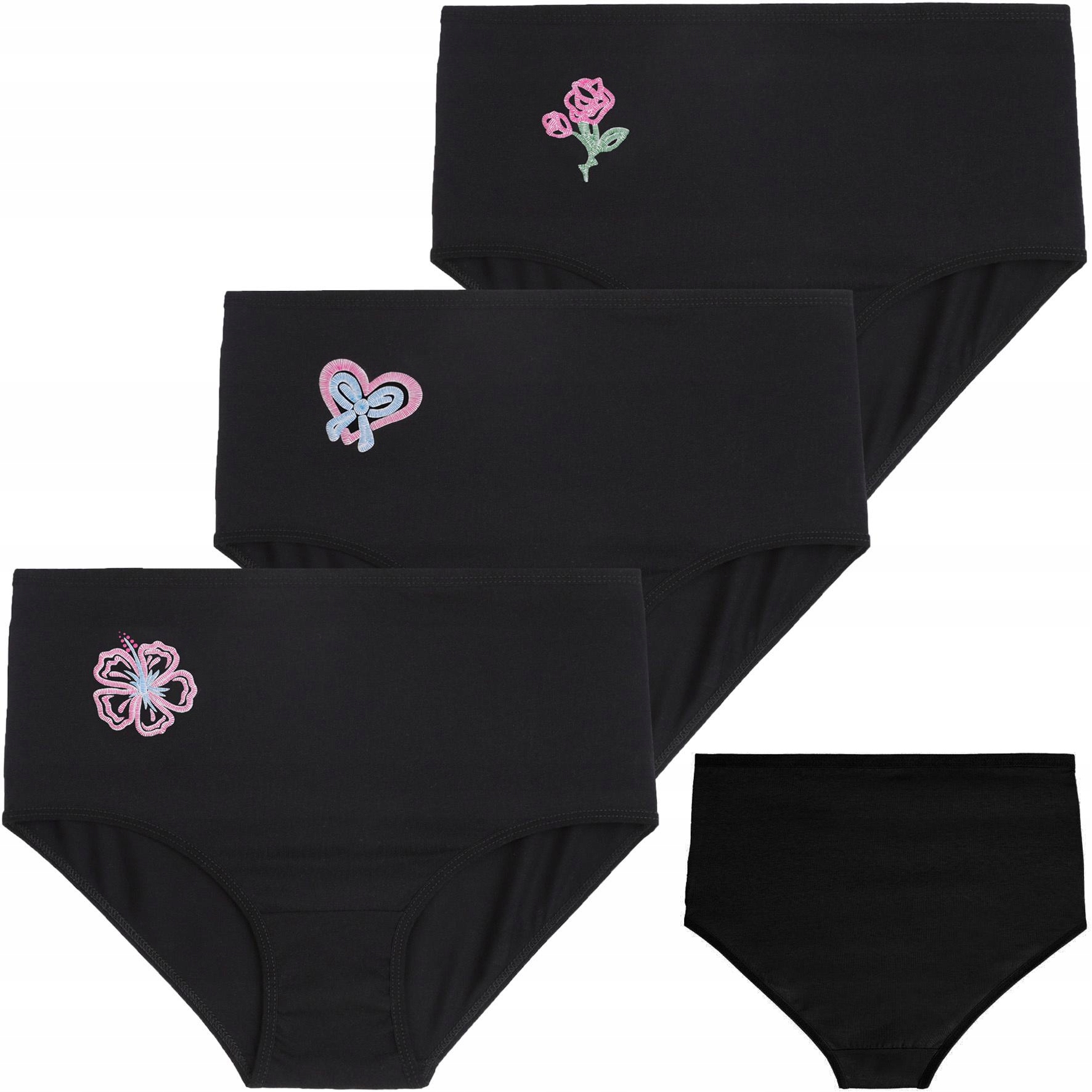 Moraj kalhotky dámské bavlněné kalhotky vysoký pas Maxi Bikini 3-PAK L